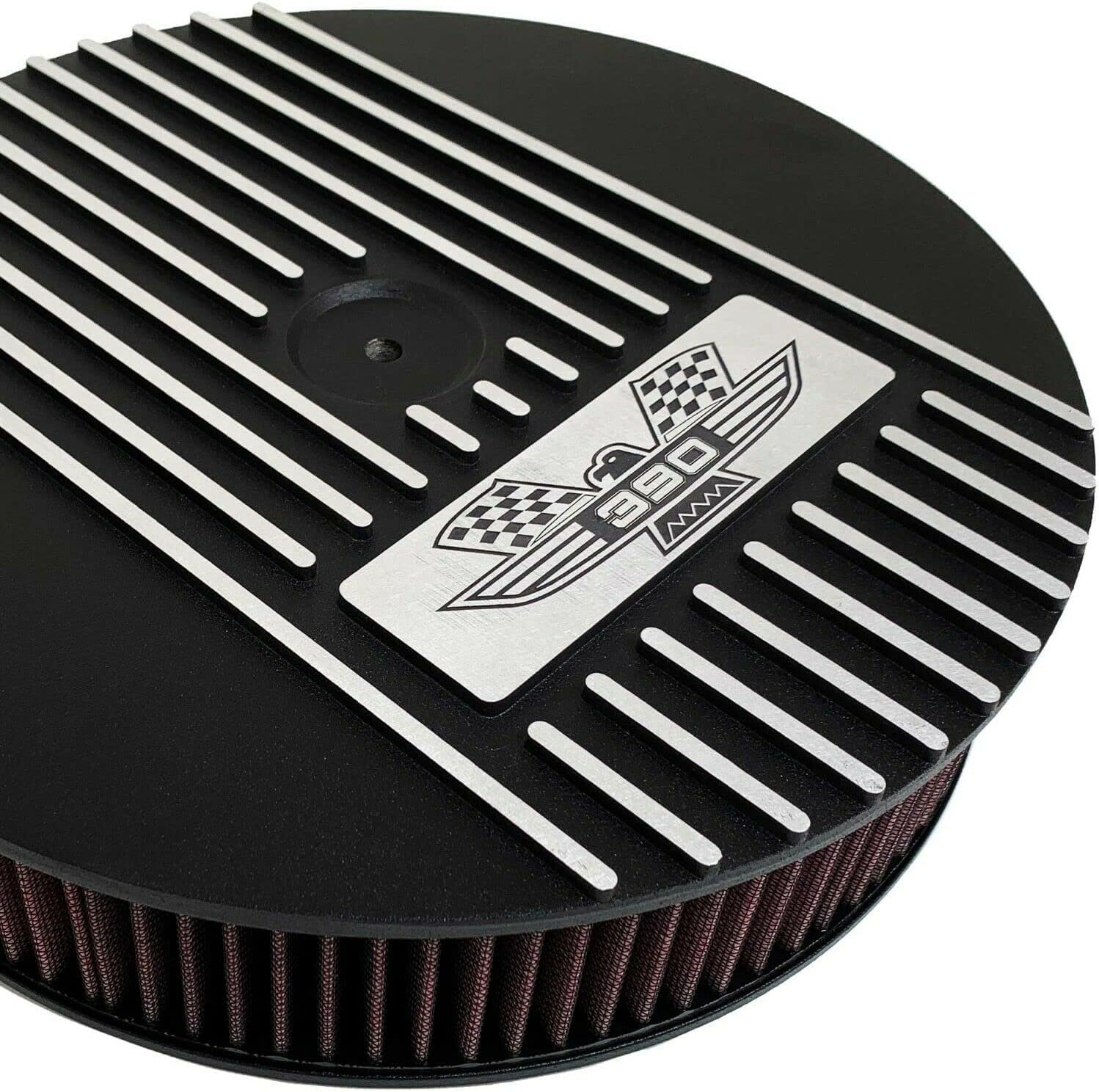 FE 390 American Eagle 13" Round Air Cleaner Kit - Black (Wide Fins)