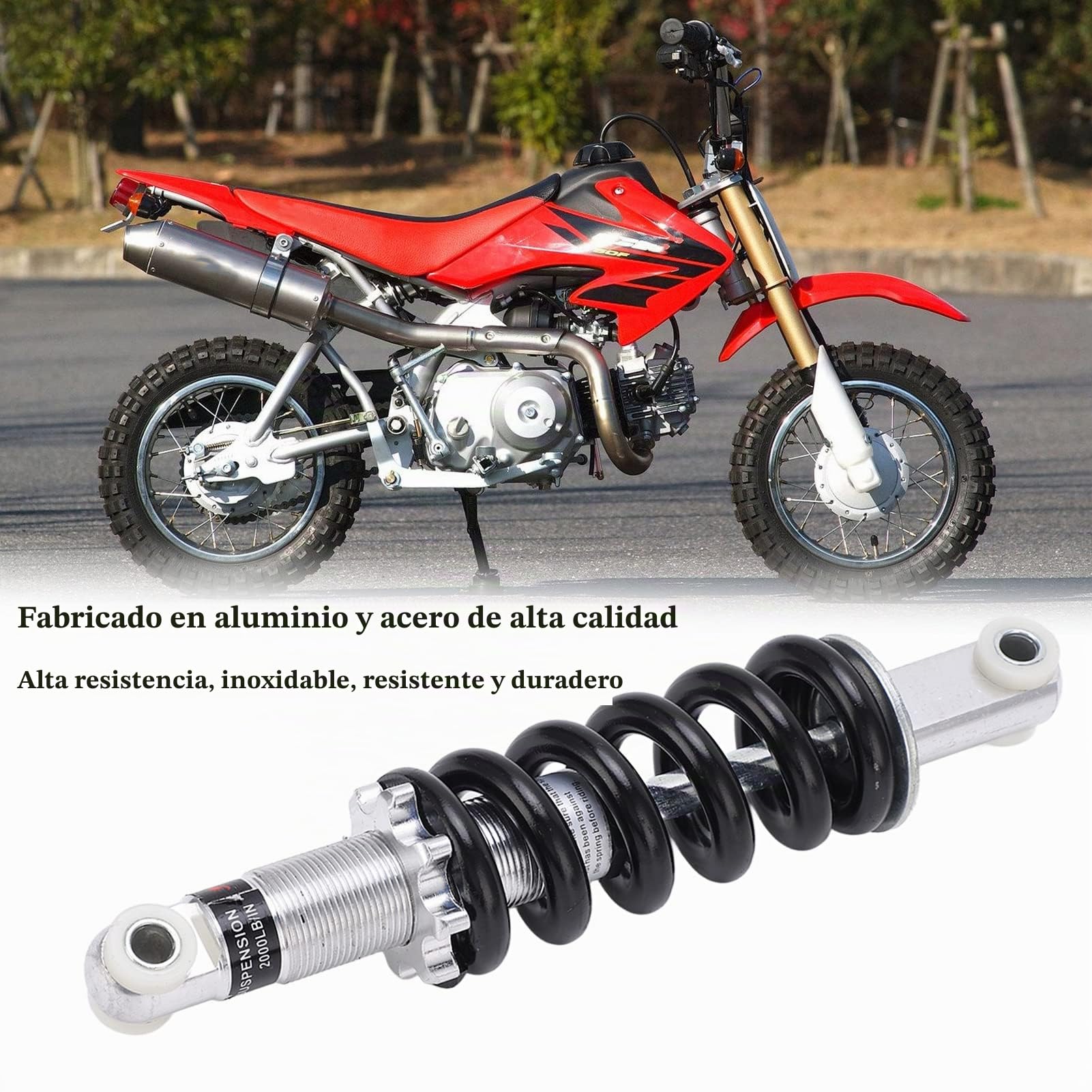 Amortiguador de moto Amortisseur de suspension Arrière 215mm Amortisseur Réglable de Remplacement de 2000 Lbs pour Mini VTT