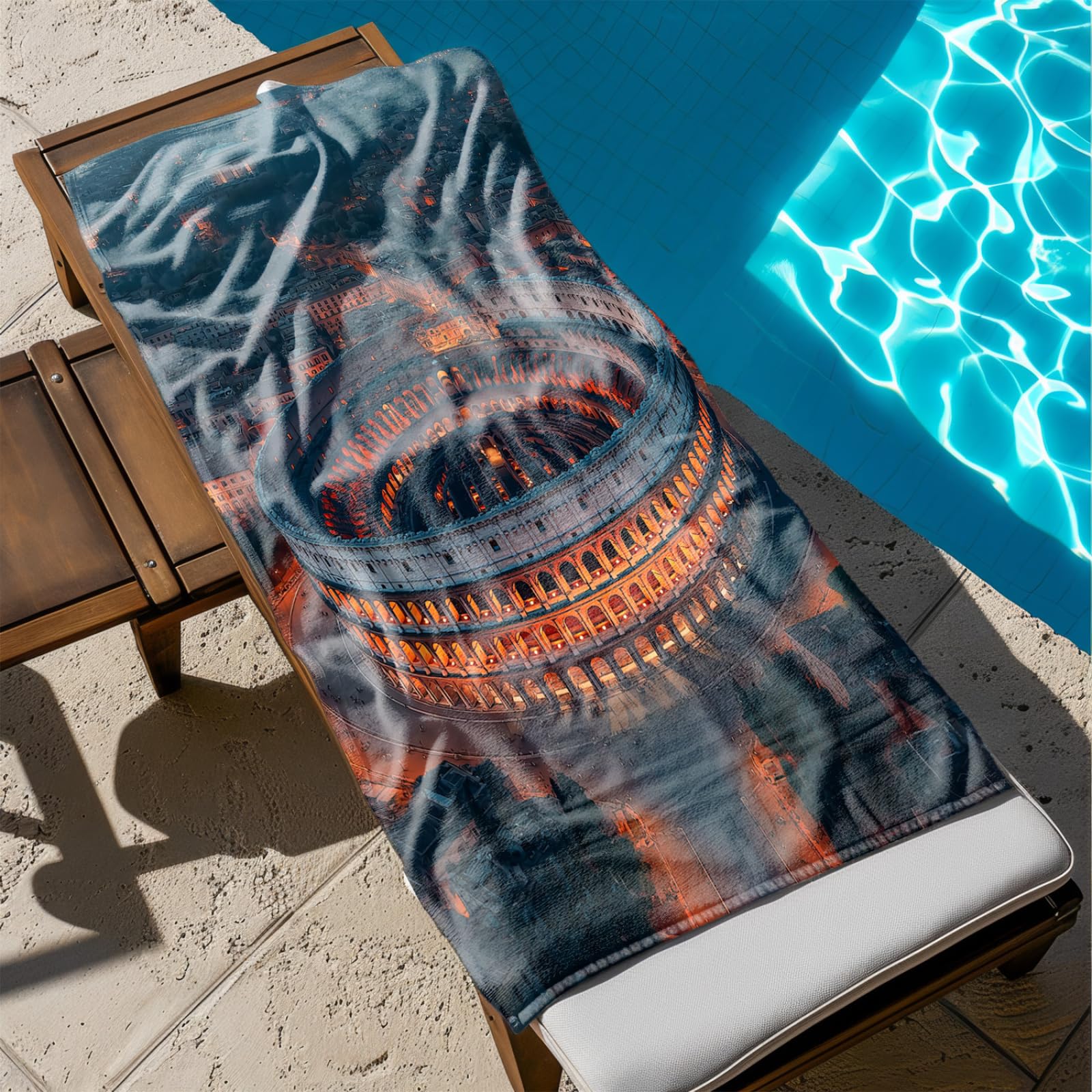 Générique Serviette de Plage XXL Bâtiment Orange Gray