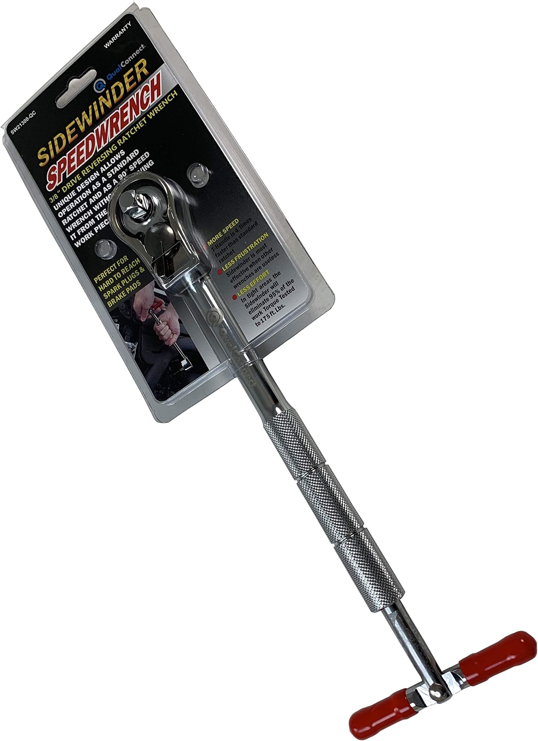 QualConnectTM 3/8'' Reversible Sidewinder Speed Wrench, Spark Plug Removal Tool. U.S. patent no.4907476