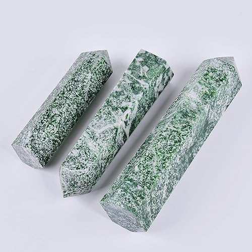 Miniatura 10 de Varita de cristal de jaspe Picasso de 8 pulgadas, varita grande de torre de cristal natural para decoración de Reiki, puntos de cristal curativos,