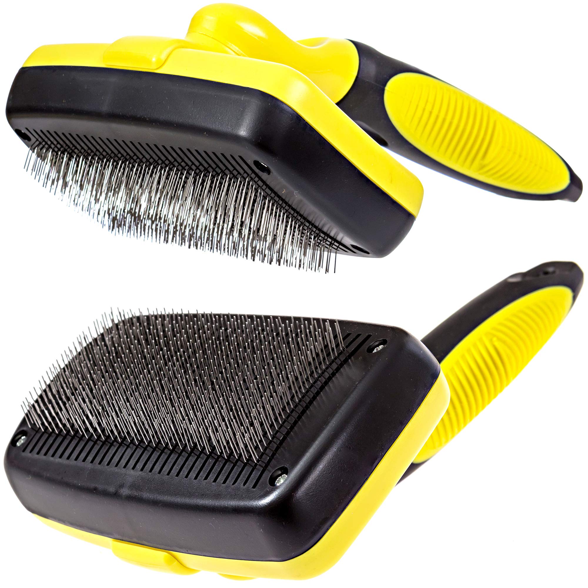 Cepillo para perros para Goldendoodles, caniches y desenredantes para mascotas, cepillo fácil de autolimpieza para aseo de perros, garabatos dorados, caniches y gatos, peine desenredante que