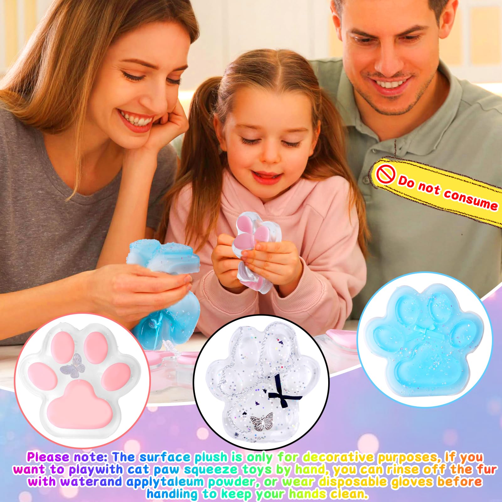 CATOR Lot De 2 Pattes De Chat Géantes En Silicone – Jouet Anti-stress Squishy – Rebond Lent – Doux Et Portable – Décompression
