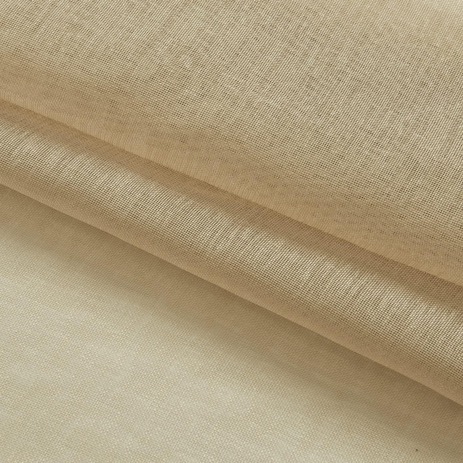 GYROHOME Semi Sheer Solid Voile Curtain for Living Room Bedroom Patio Door,Sunlight Filtering Protect Privacy,Grommet Ring Top, Set of 1 Panel, Khaki,100x84inch