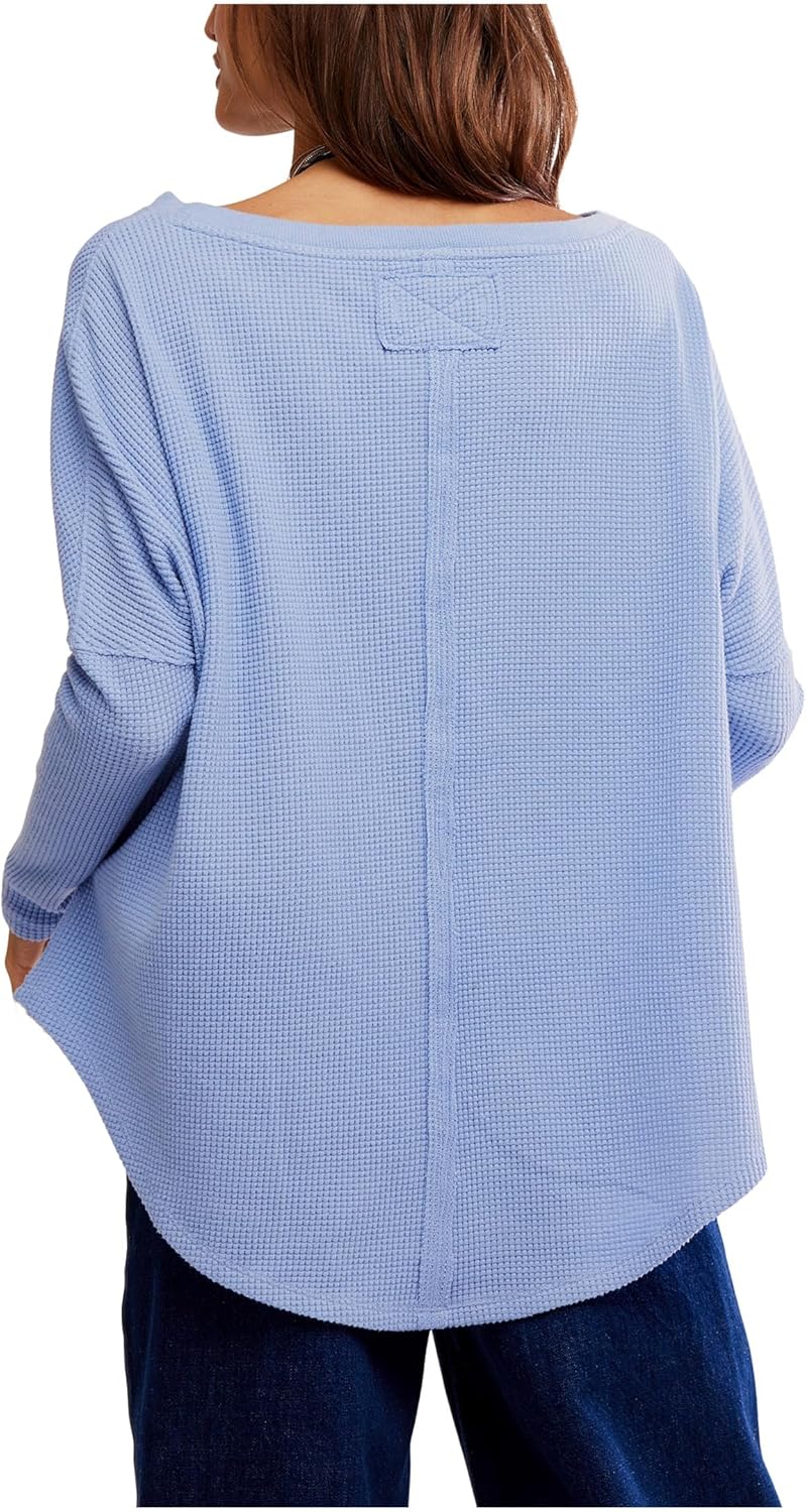 Free People Womens Latte Blues Thermal Solid - Image 3