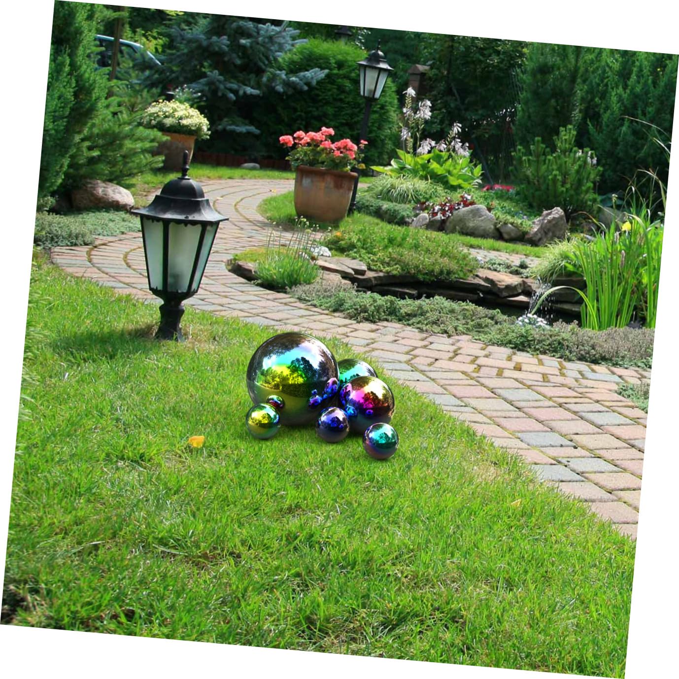 Spiegelkugeln Deko Edelstahl Spiegelpoliert Garten 6 Stück Reflektierend