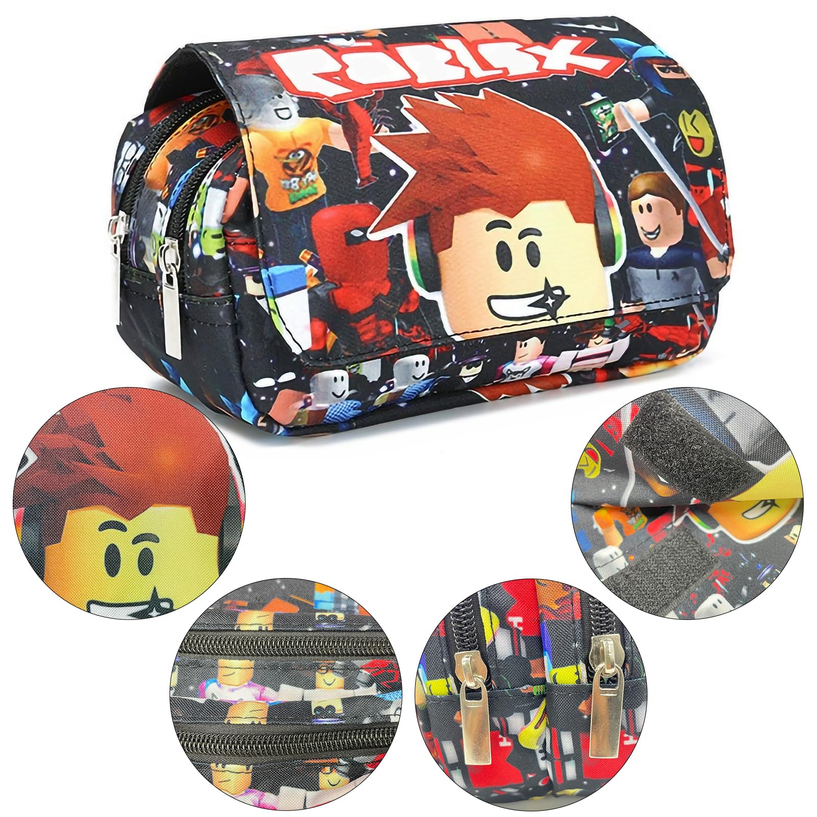 Kanfyyl Roblx Pencil Case, Roblx Pencil Case with Keychain, Pencil Bag for Girls Boys, Cute School Supplies, Great Gift for Kids, Offices and Schools - Image 4