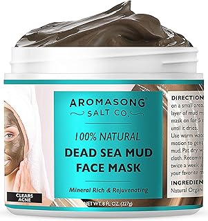100% Pure Dead Sea Mud Facial Mask - 5 Minute Mask - No Ingredients Added - Face Mask For Skincare - Blackhead Remover - A...