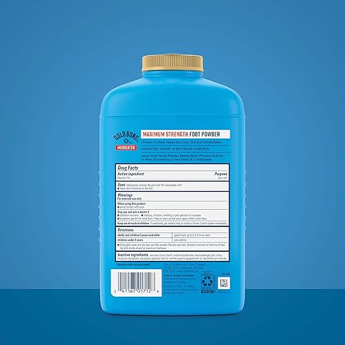 Miniatura 3 de Gold Bond Polvo para pies medicado libre de talco 10 onzas, control de olores y alivio de la picazón de máxima potencia (Paquete de 2)