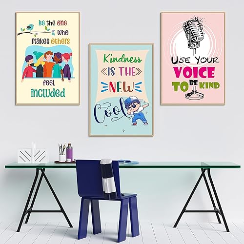 Miniatura 7 de easykart labels Póster motivacional para el aula, juego de 6 pósteres artísticos de pared con mentalidad de crecimiento, carteles inspiradores para