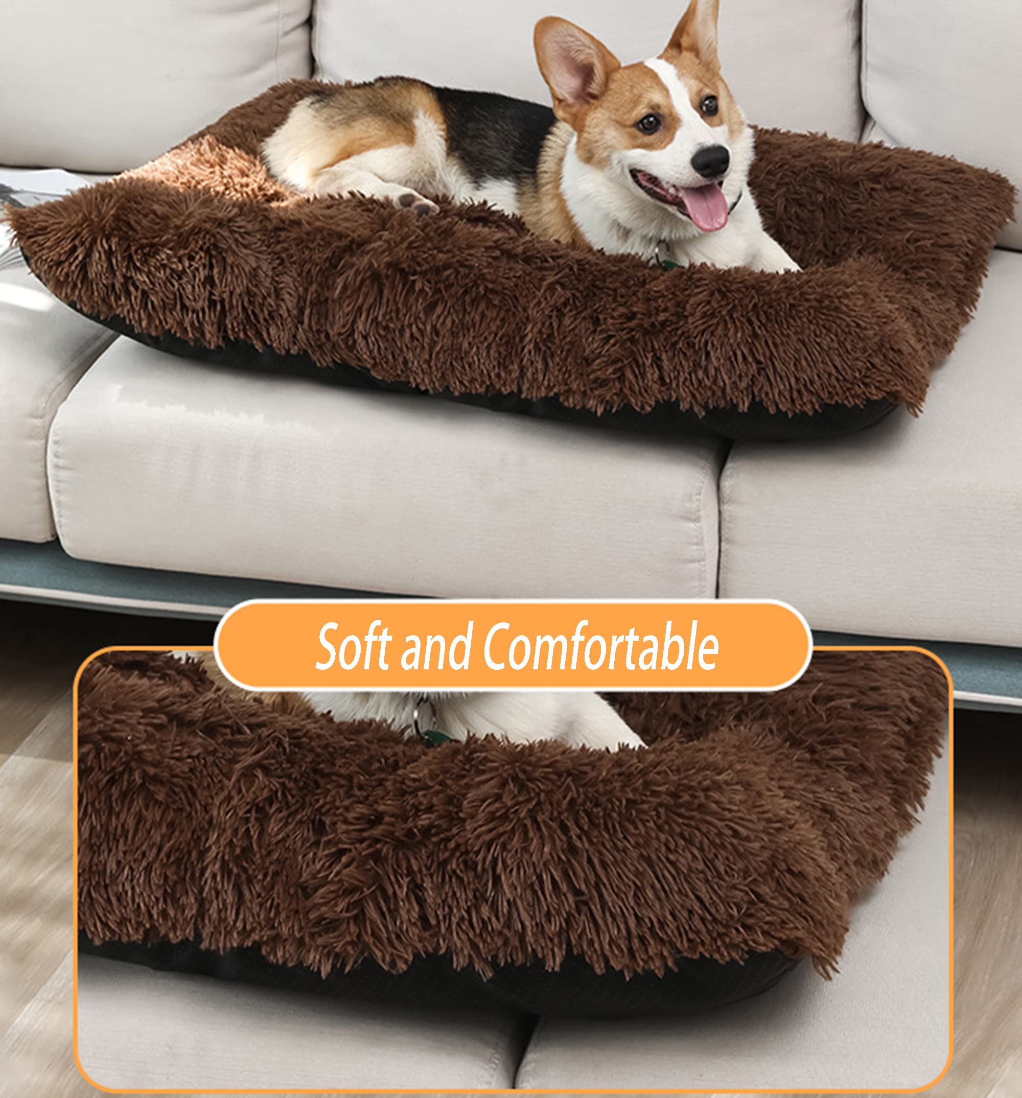Rechteckiges Hundebett 63,5x53,3 Cm – Mit Rutschfester Unterseite, Maschinenwaschbar, Für Kleine/mittelgroße Hunde