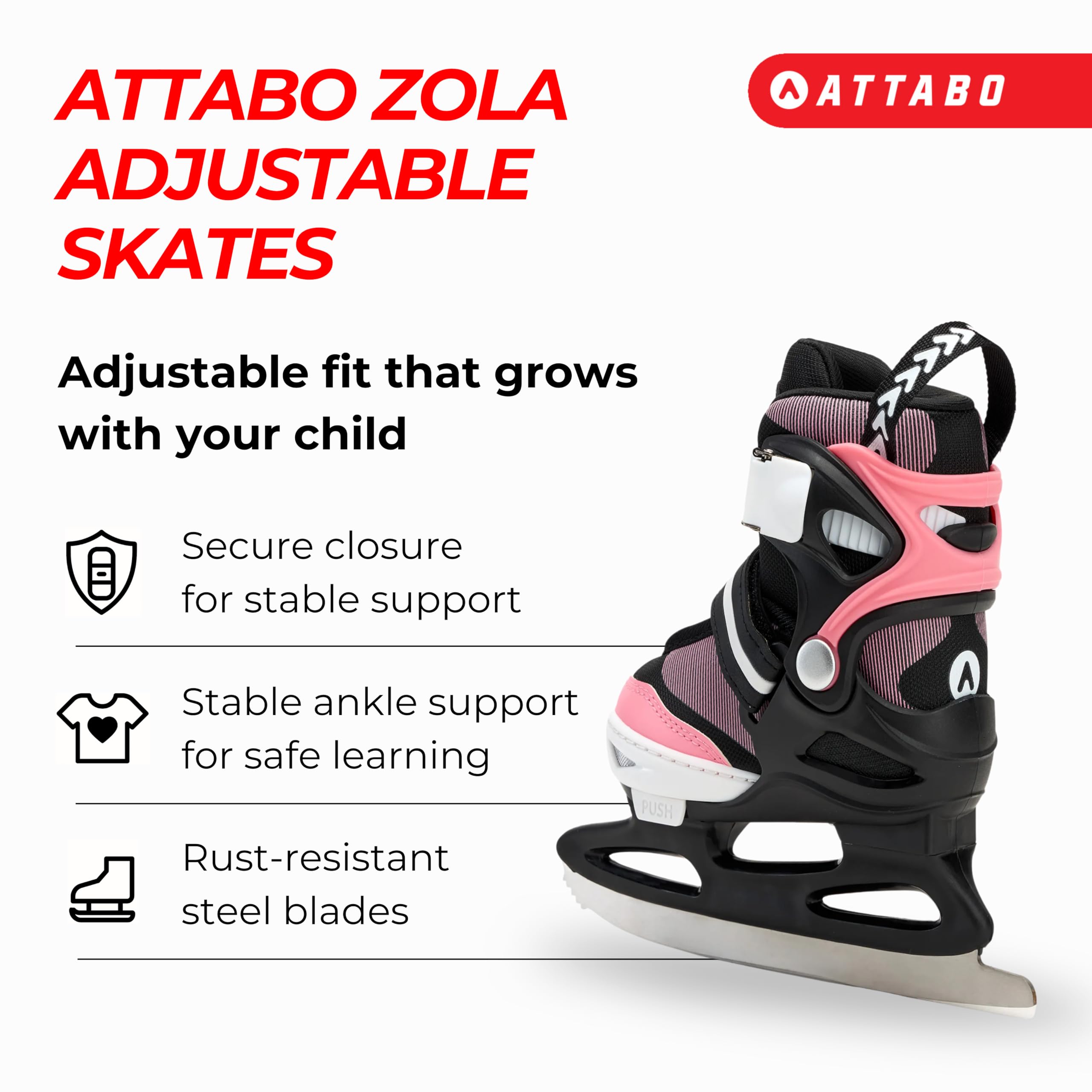ATTABO Zola Patines de Hielo, Niñas