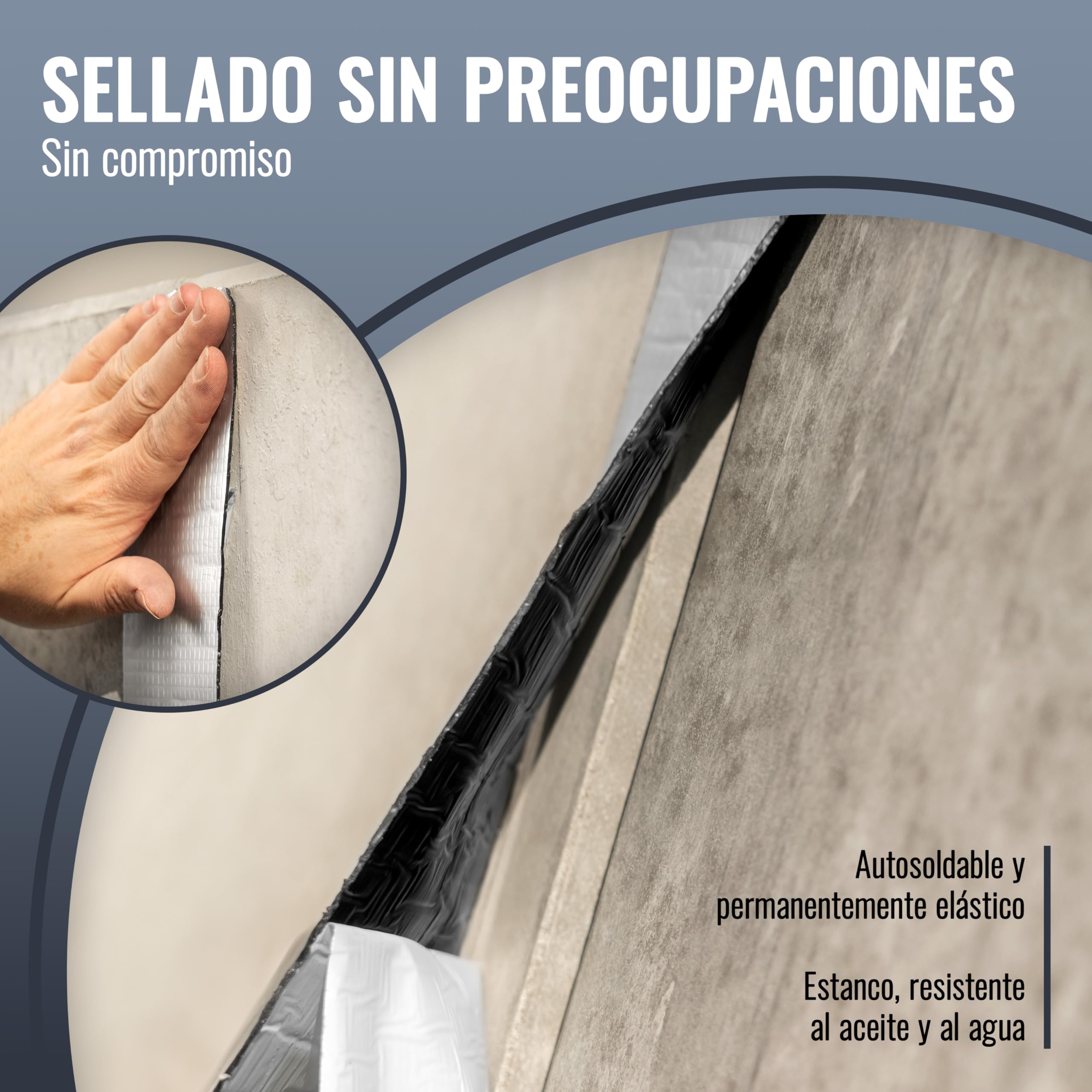 POPPSTAR Cinta butilo impermeable (15 cm - super ancho) cinta de goma de butilo con papel de aluminio (5m de longitud) autoadhesiva y selladora