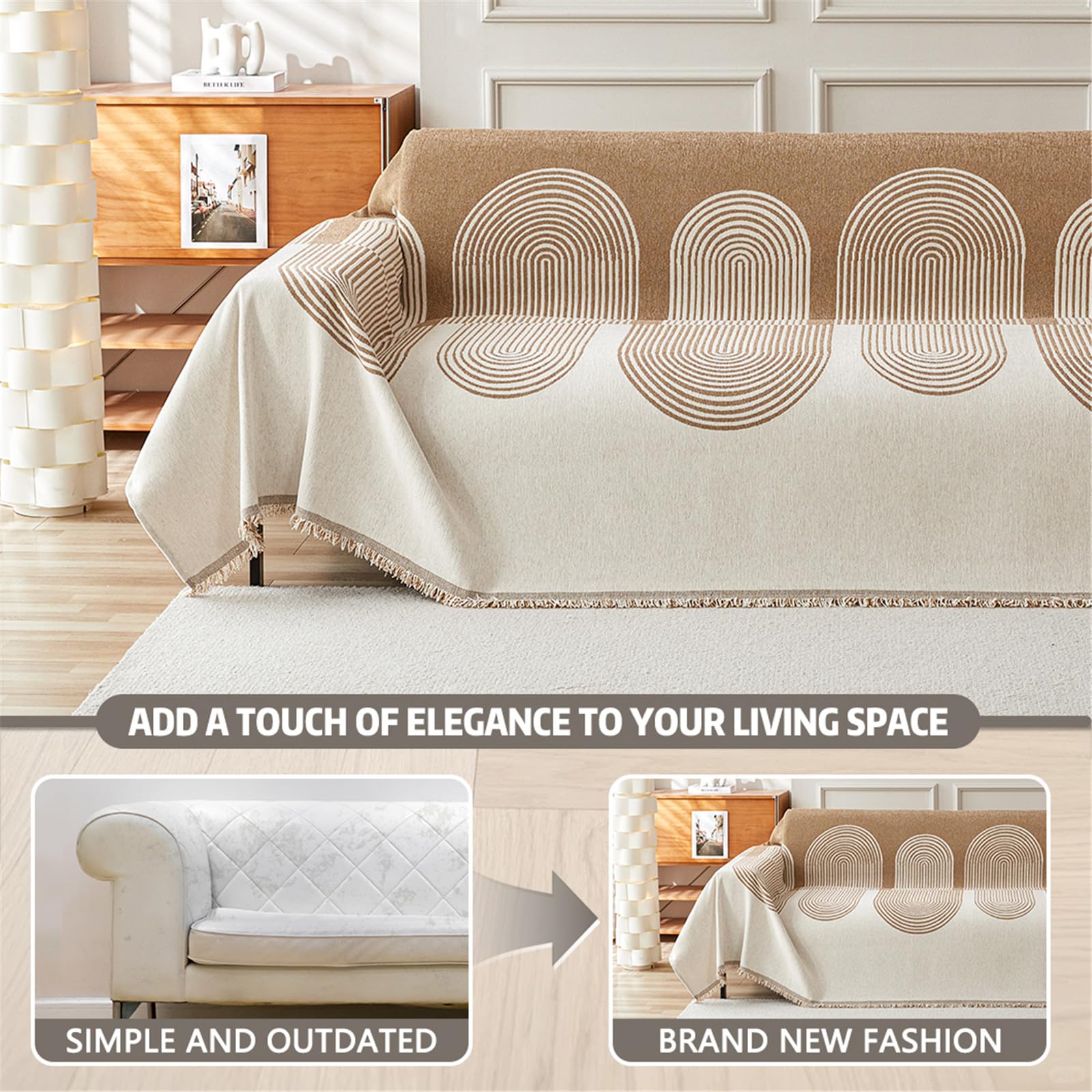 Copridivano a 2-4 posti, in velluto, anti-gatto, design reversibile, durevole ed elegante, adatto per 180 x 260 cm, perfetto per l'arredamento della casa e proprietari di animali domestici