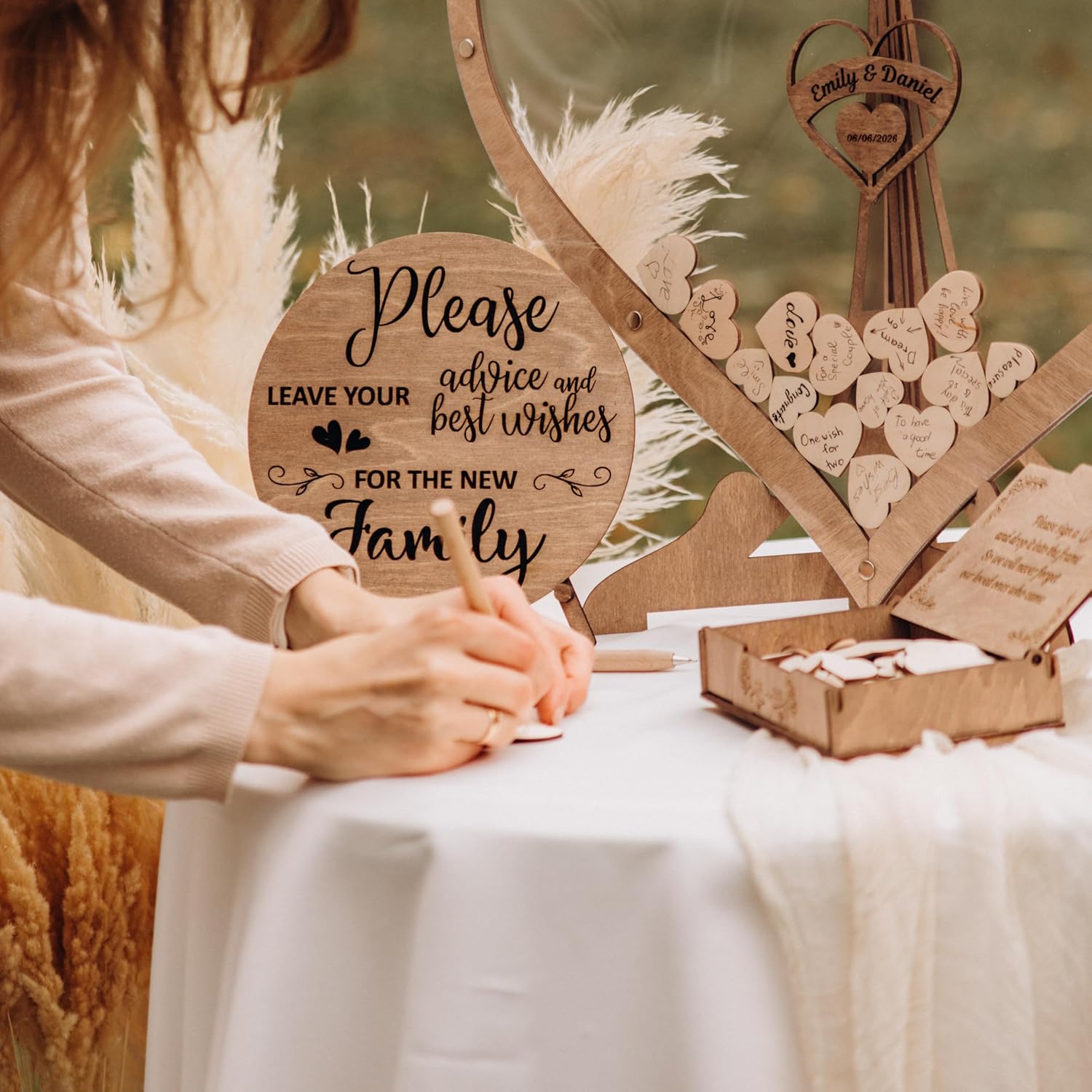 Personalized Wedding Guest Book Wedding Drop Box Wooden Rustic Wedding Decor Alternative Guest Book Wedding Ideas Wedding Heart Guest Drop Box Alternative Guest Book Frame with Hearts by WeddingByEli