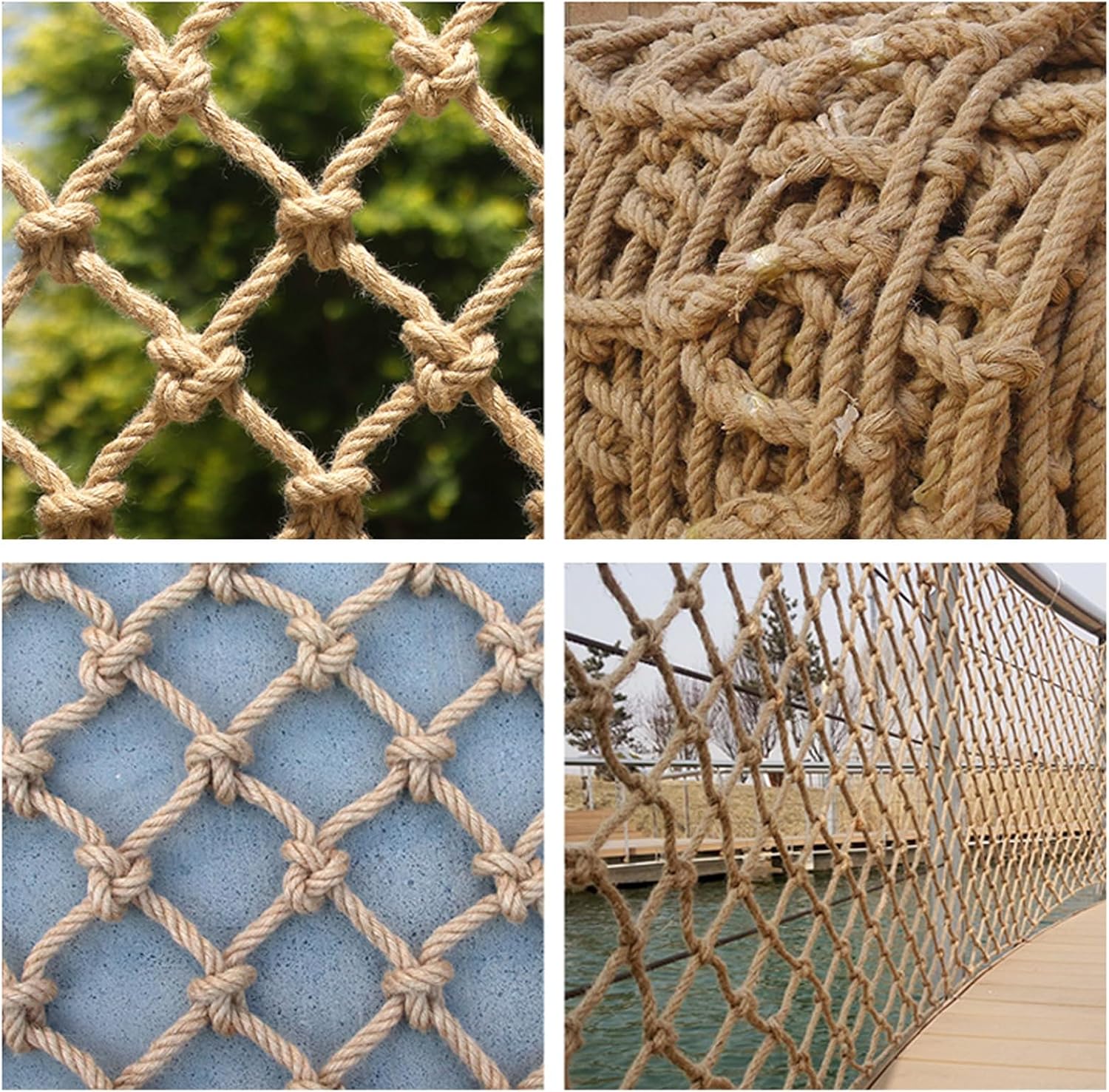 Jute Netting for Plants Support Biodegradable & Compostable Trellis Twine Hanging Photos Climbing Plants Ceiling Decor 8MM Rope 2mX3m (10cm Grid)