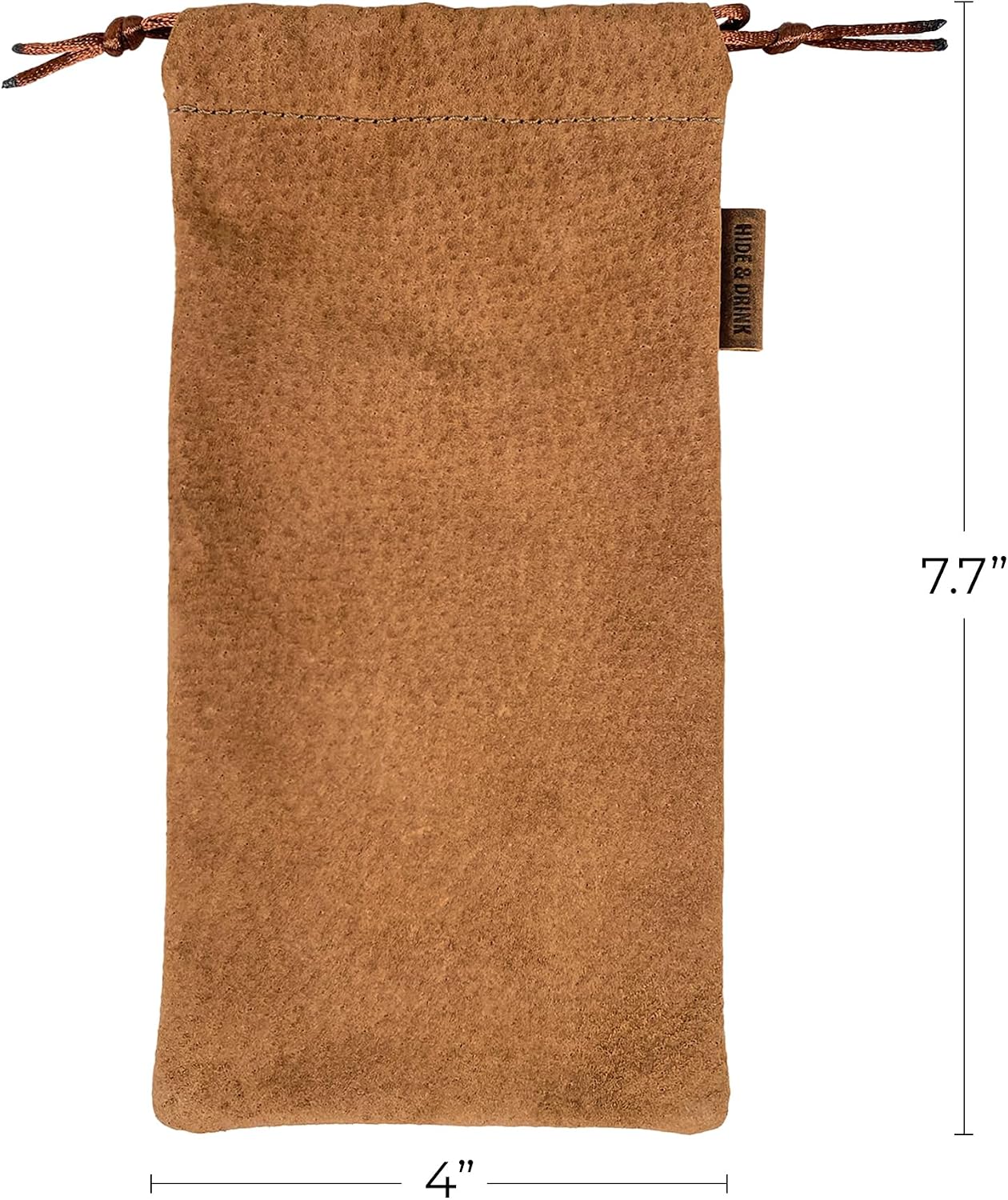 Hide & Drink, Drawstring Bag for Tobacco Pipe Handmade from Sheepskin, Multipurpose Storage for Travel (Cinnamon)