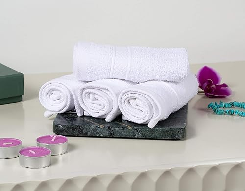 Miniatura 5 de Living Fashions Juego de 8 toallas, 2 toallas de baño, 2 toallas de mano, 4 paños de baño, juego de baño de felpa y absorbente 100% algodón hilado