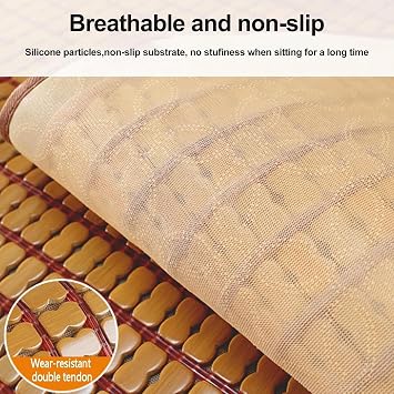 Summer Sleeping Mat Bamboo Smooth Surface Mahjong Bamboo Mat Home Foldable Quick Cooling Textile Bamboo Mat Double Ribs and Double Lines for Living Bedroom Floor(Brown,60x240cm/24x94in)