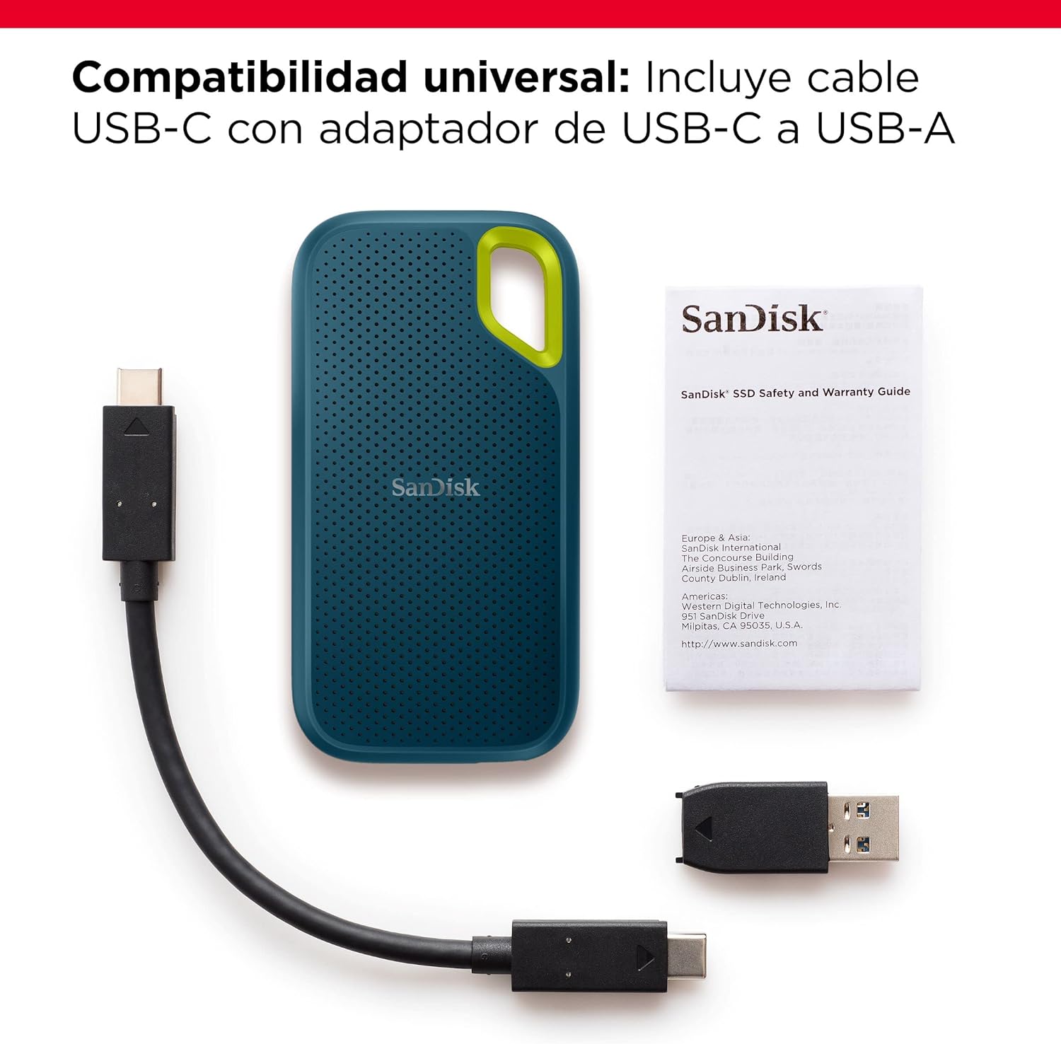 SanDisk Extreme SSD Externo Portátil 4 TB (Disco duro externo SSD con velodidad de lectura de hasta 1050 MB/s, 1000 MB/s de escritura, IP65 de resistencia al agua y al polvo) Monterey 5
