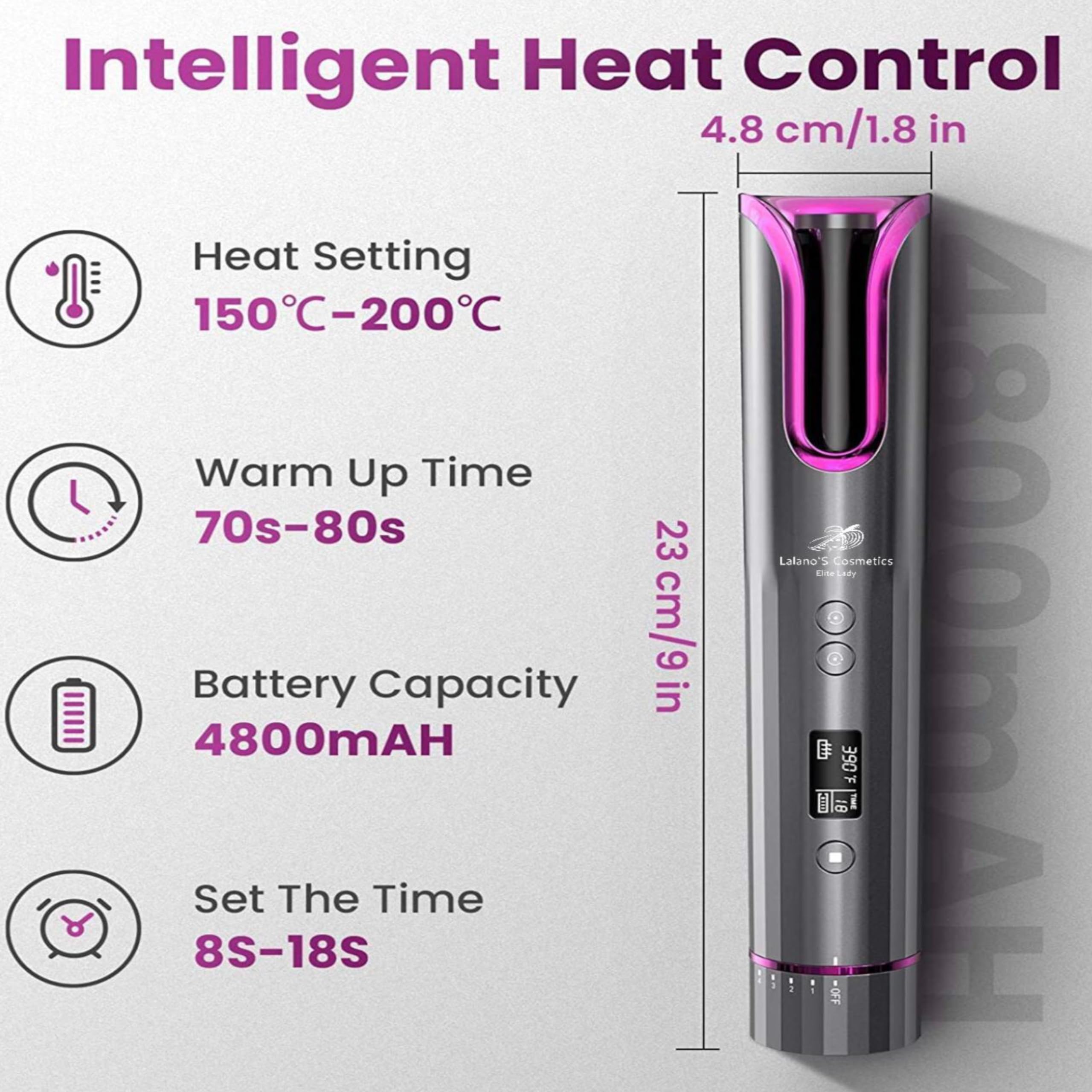 Lalano's Cosmetics - Rizador automático inalámbrico inteligente para el cabello