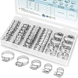 TICONN 40PCS Hose Clamp Set - 1/4''–1-1/8'' 304 Stainless Steel Worm Gear Hose Clamps for Pipe, Intercooler, Plumbing, Tube and Fuel Line
