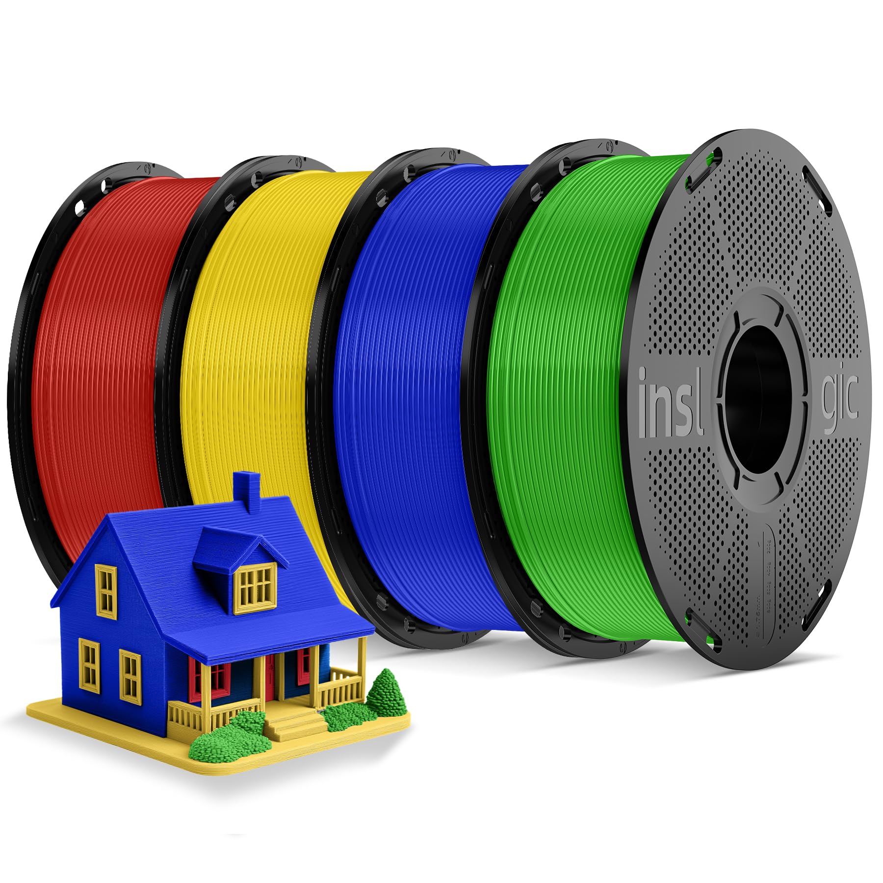 Inslogic Filamento PLA Pro presecado, 1,75 mm, multicolor, paquete de 4 kg