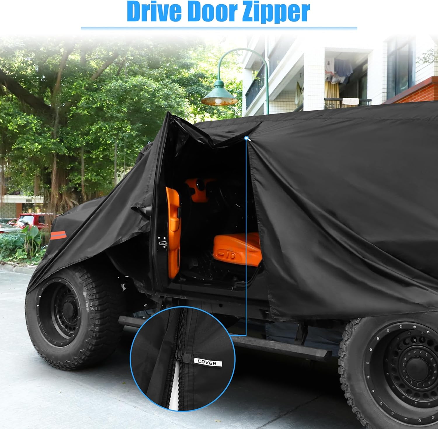 X AUTOHAUX Truck Car Cover for Jeep Gladiator JT 2020-2024 Outdoor Waterproof Sun Rain Dust Wind Snow Protection Black