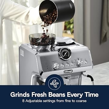 De'Longhi La Specialista Arte Evo Espresso Machine with Coffee Grinder | #1 Worldwide Espresso Machine Maker, 4 Preset Recipes, Built-in Grinder, Powerful Milk Frother, Barista Toolkit Included