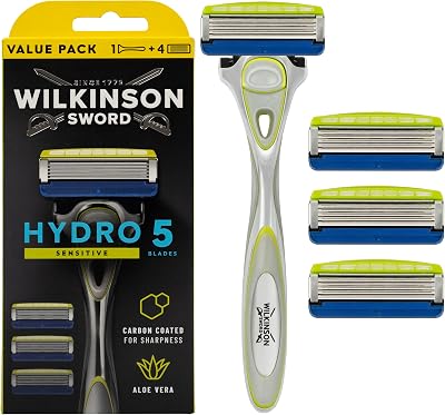 Wilkinson Sword - Hydro5 Skin Protection Sensitive - Confezione speciale - Confezione con 1 manico e 4 lame di ricarica