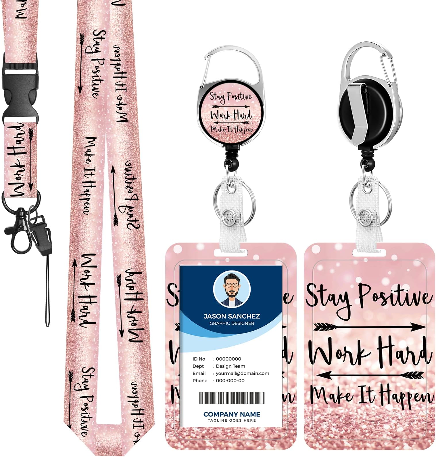 Amazon.com : Lanyards for Id Badges, Retractable ID Badge Holder with ...