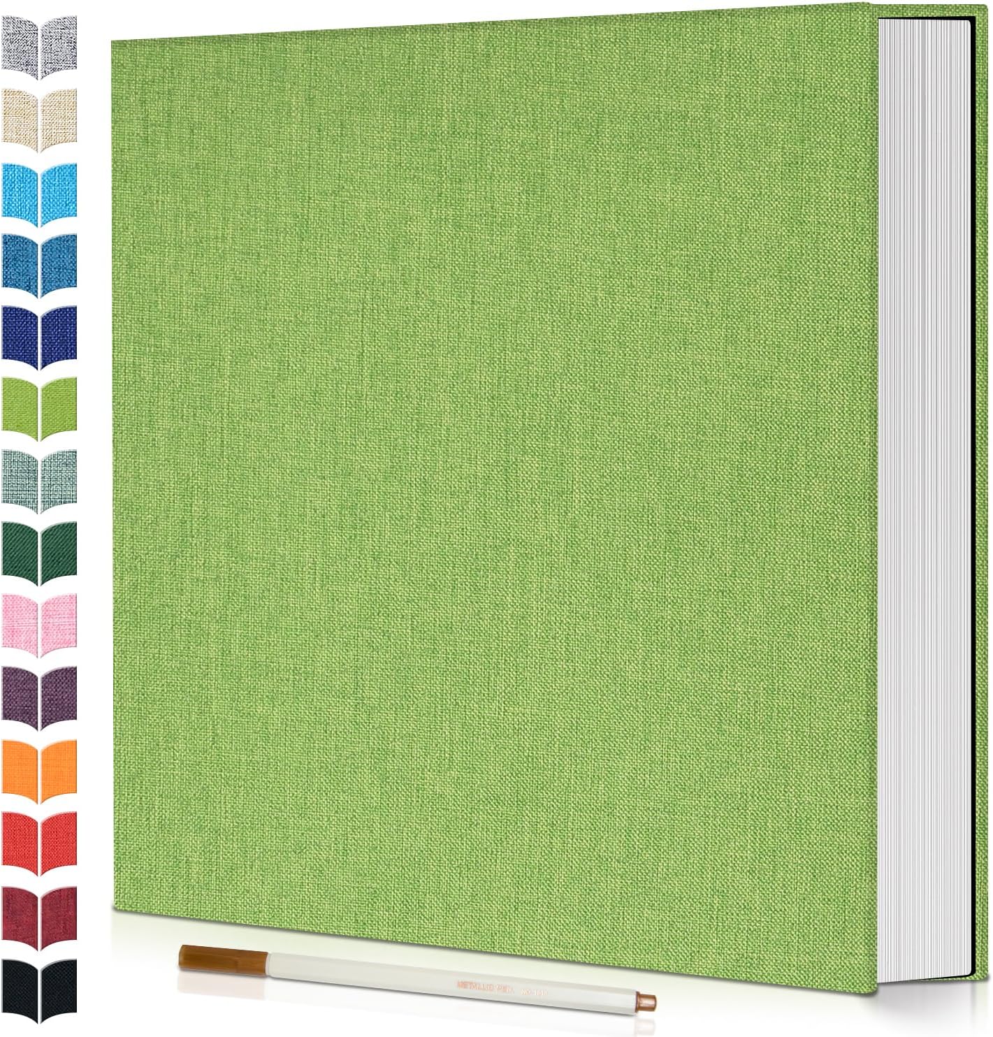 Photo Album Self Adhesive Scrapbook,Large Photo Book for 4x6,5x7,8x10 Pictures,DIY Album for Baby Wedding Family Travel Birthday,with Metallic Pen and Scraper