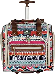 Mala de viagem de designer de 38 cm - Mala de viagem de negócios para fim de semana - Leve 2 rodas - Bolsa com rodinhas embaixo do assento para mulheres