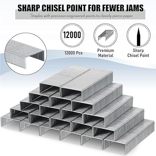 Vista 8 de Yahenda 18 grapadoras a granel con grapas, capacidad de 20 hojas, color negro, compacta, para escritorio, oficina, escuela