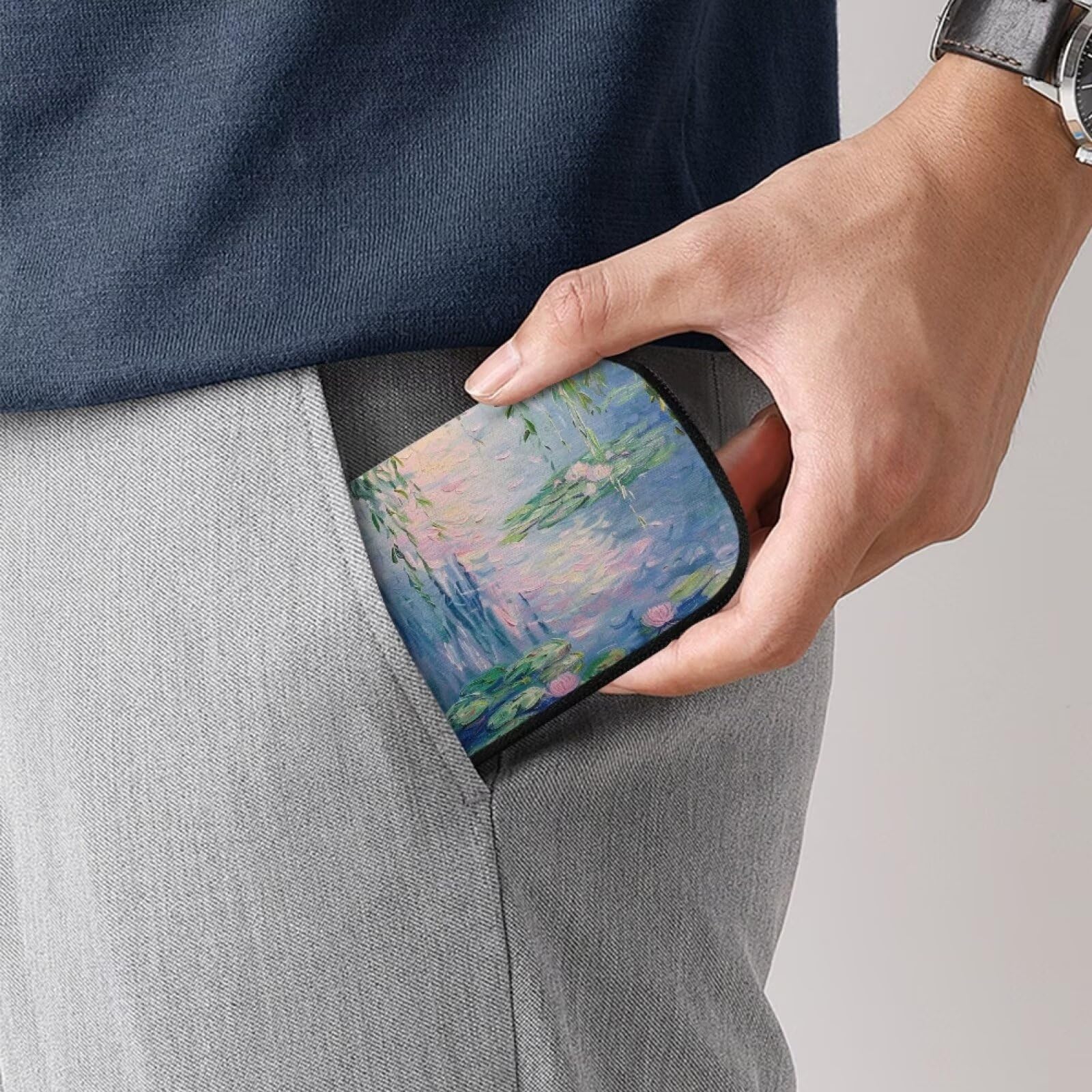 Vanideaoty Lotus Floral USB Storage Flash Drive Case Soft Material USB Organizer Box with 10 Slots Electronic Organizer Travel Case for Power Bank, Charging Cords, USB Cable, Earphones