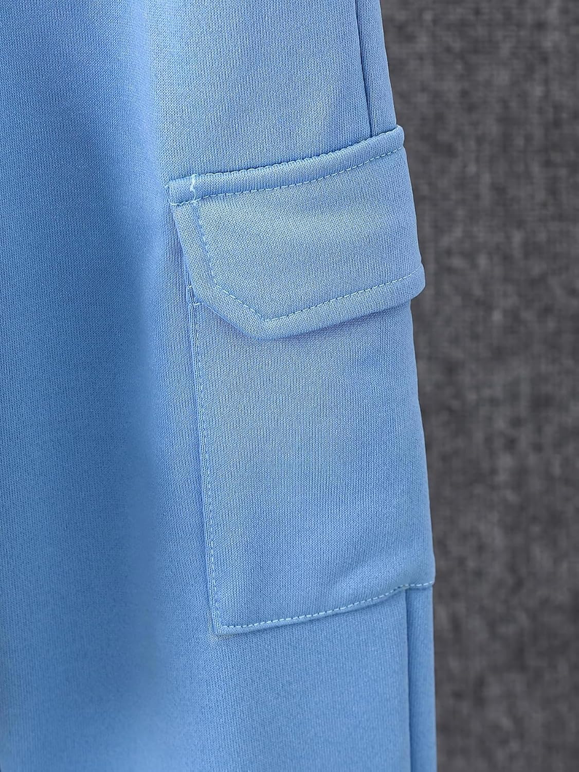 Boys 2 Pieces Sweatsuit Flannel Plaid Shirt Tops Hoodies Cargo Sweat Pants Clothing Set 3-14Y - Image 2