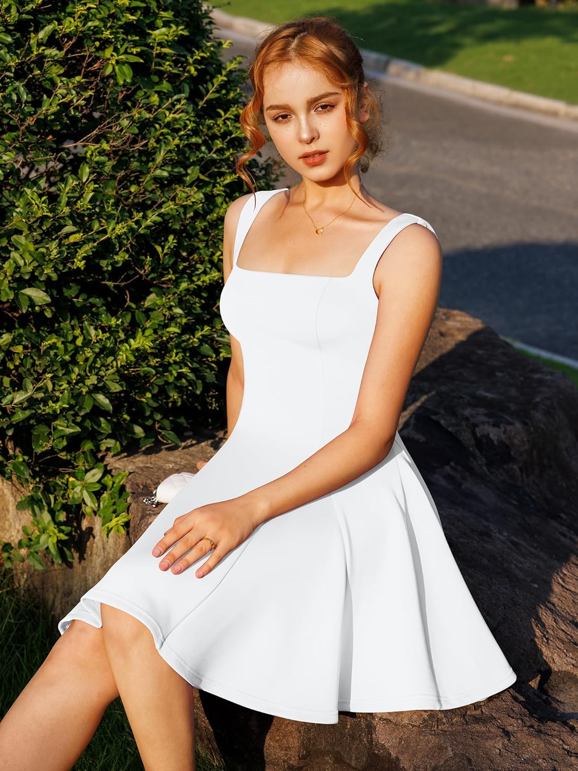 DAAWENXI Women's Sexy Sleeveless Square Neck Mini Dress Bodycon Party Club Tank Short Dresses - Image 6