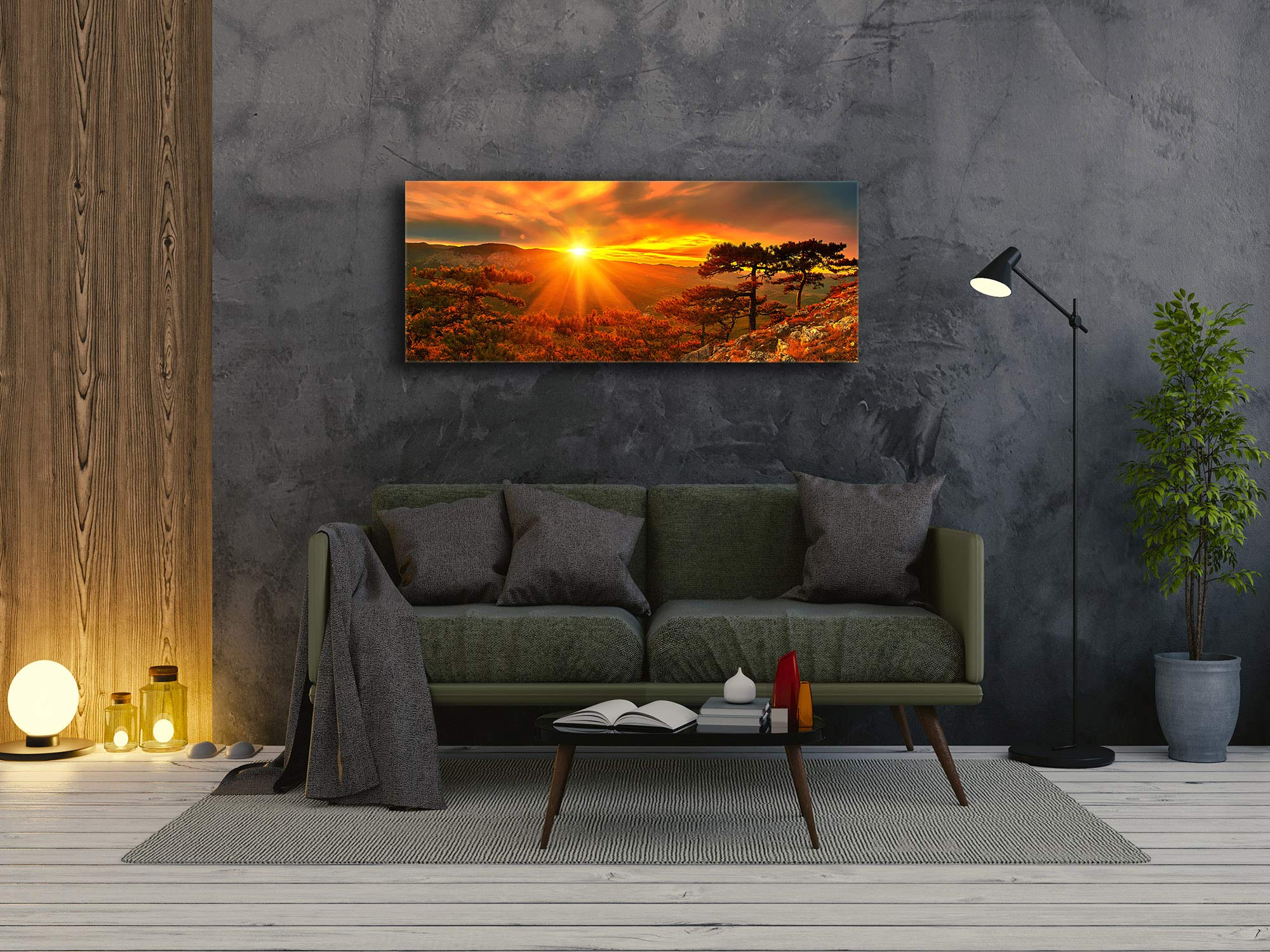 Tableau sur Verre – Art Mural sur Verre 125 x 50 cm – Coucher du Soleil 7