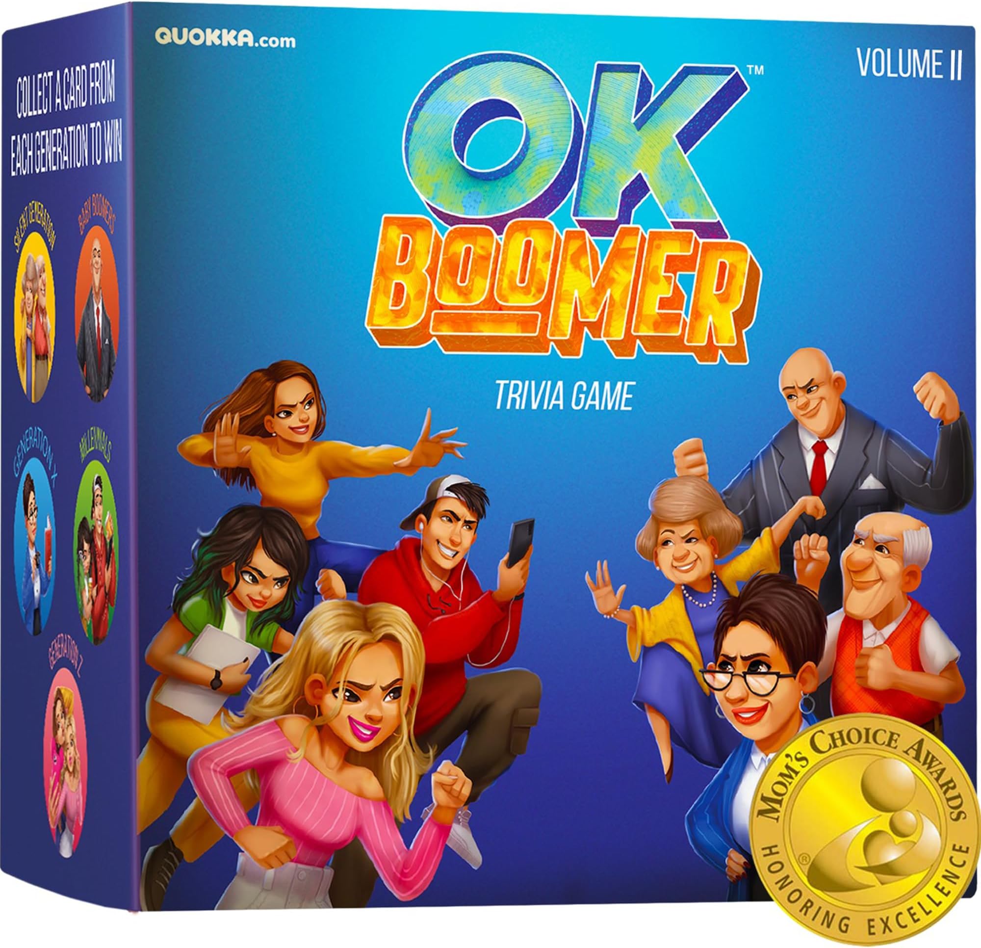 QUOKKA OK Boomer Family Generation Game Volume II - Board Game for Family Night - Trivia Card for Adults and Families - Fun Party Millennials vs Boomers for Ages 15+