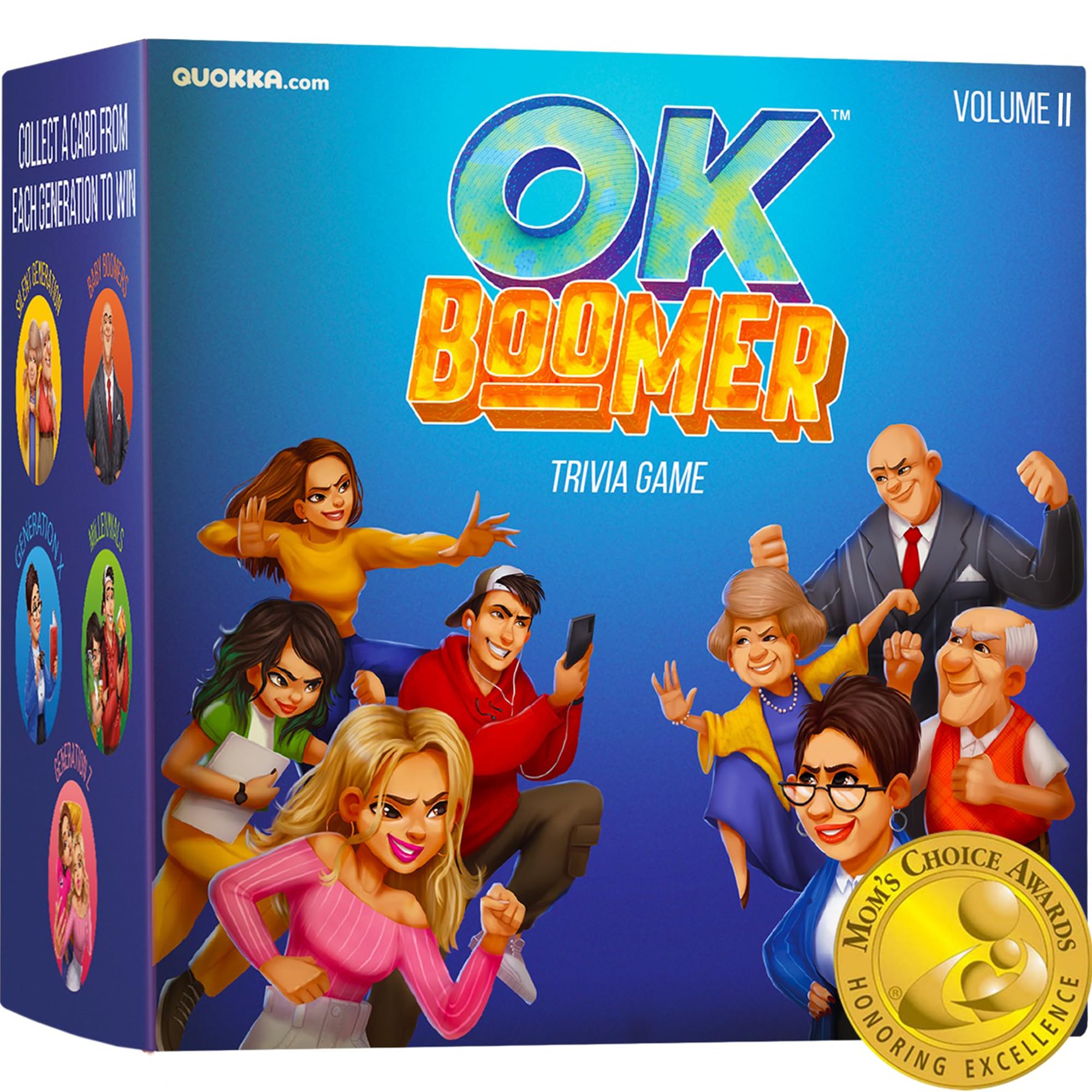 QUOKKA OK Boomer Family Generation Game Volume II - Board Game for Family Night - Trivia Card for Adults and Families - Fun Party Millennials vs Boomers for Ages 15+