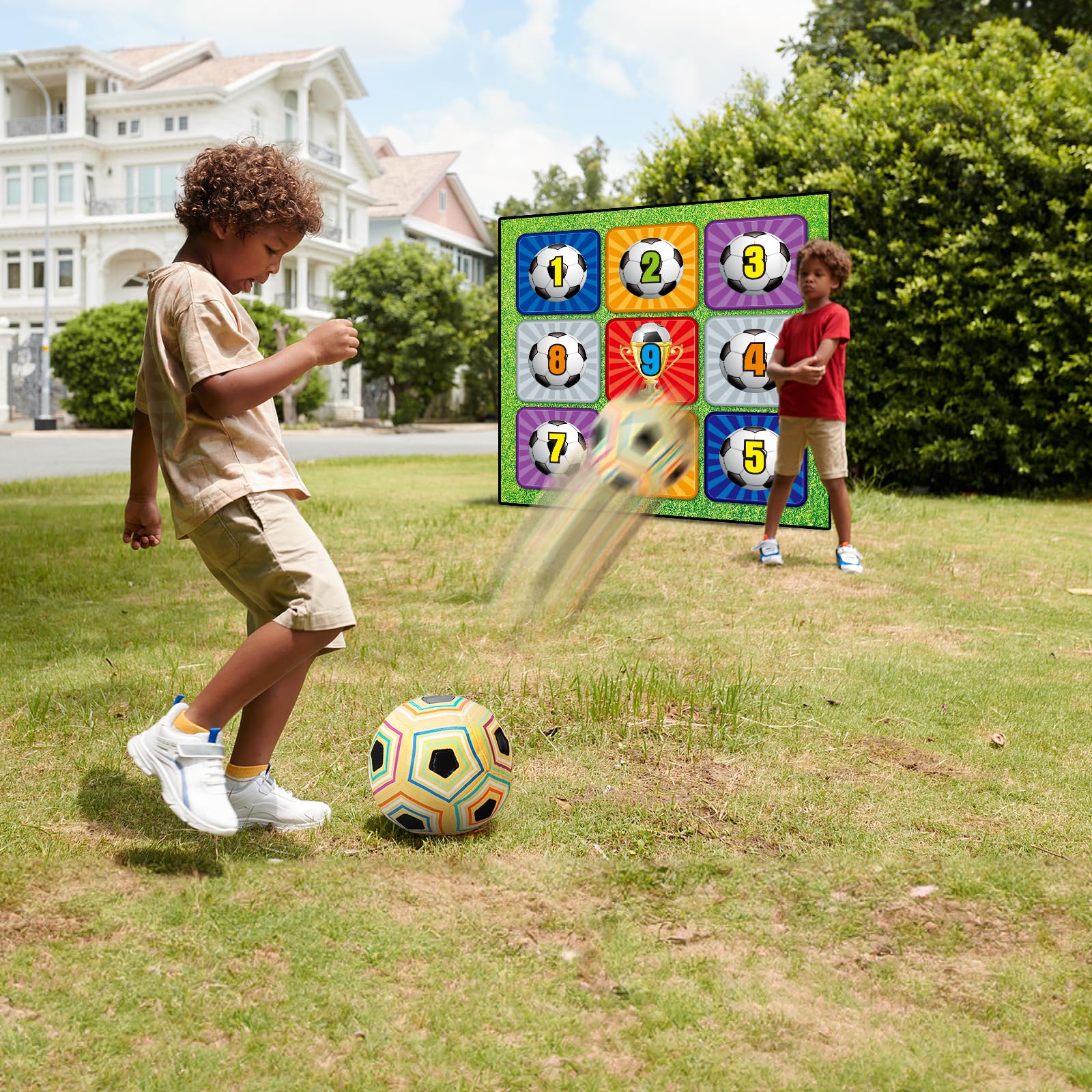 Gioco Di Calcio A Bersaglio Per Bambini - Tappeto Flanella Pieghevole, Perfetto Per Giardino, Feste E Campeggio