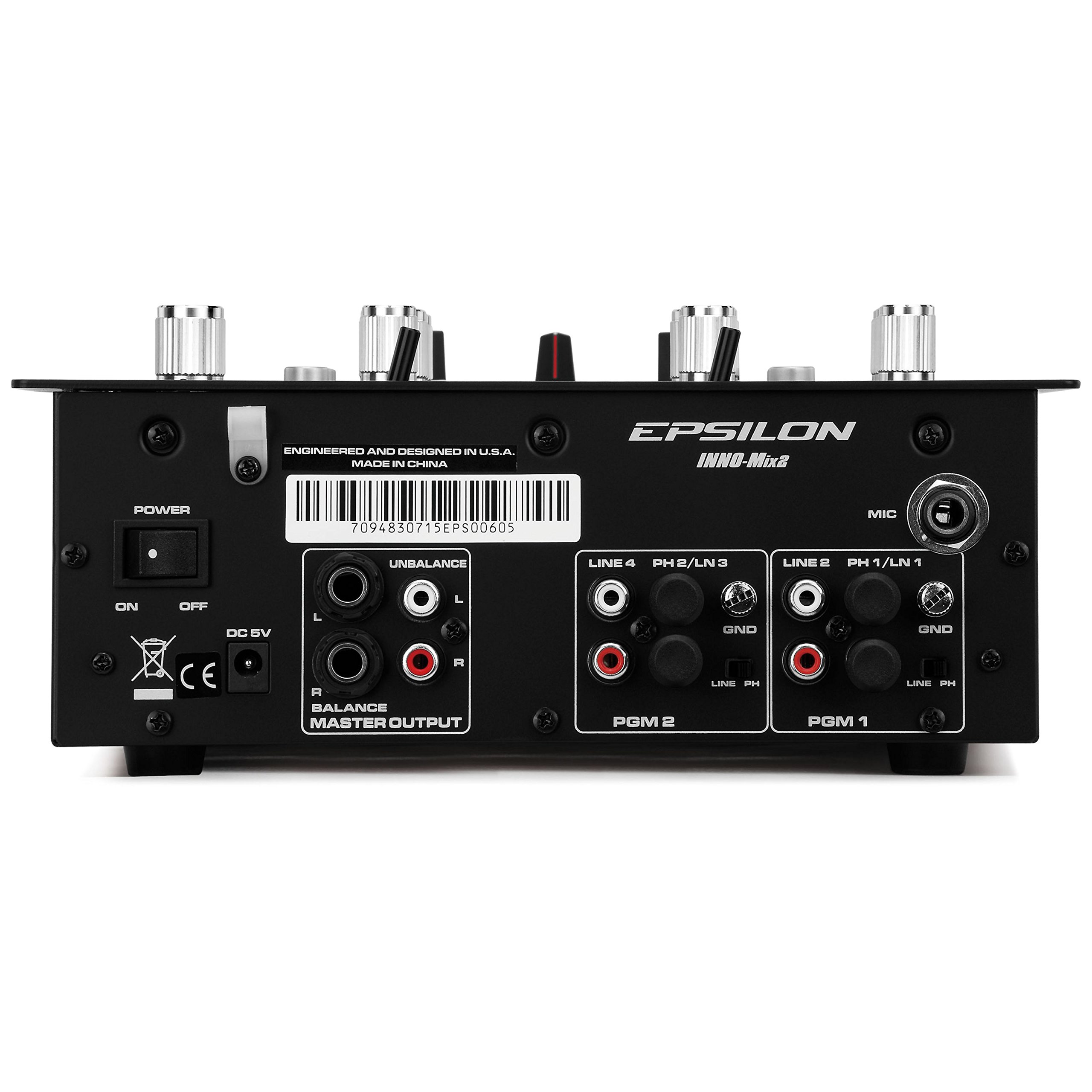 Epsilon Inno-Mix 2 - Mixer per DJ Battle a 2 canali, nero