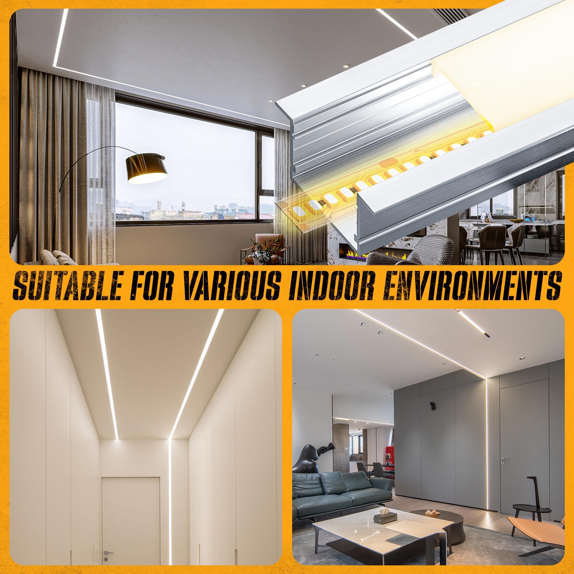 Profil LED 2 m (43 × 20 mm) – 5 sztuk profili aluminiowych LED do taśm LED do 25 mm, w zestawie dyfuzor LED zapewnia równomierne oświetlenie, z pokrywą, zaślepkami, śrubami i śrubami (2 m 5 sztuk)
