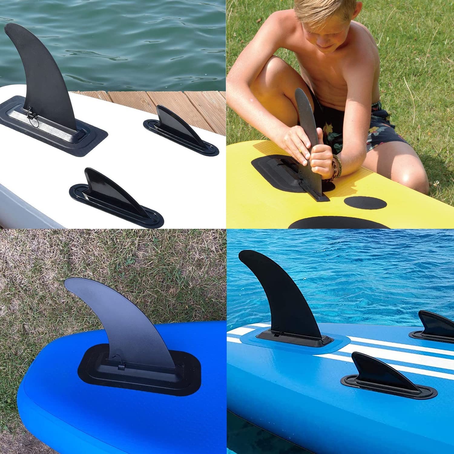 Aletas de Tabla de Surf Removible Universal 9inch Nylon Reforzado para Longboard Surf