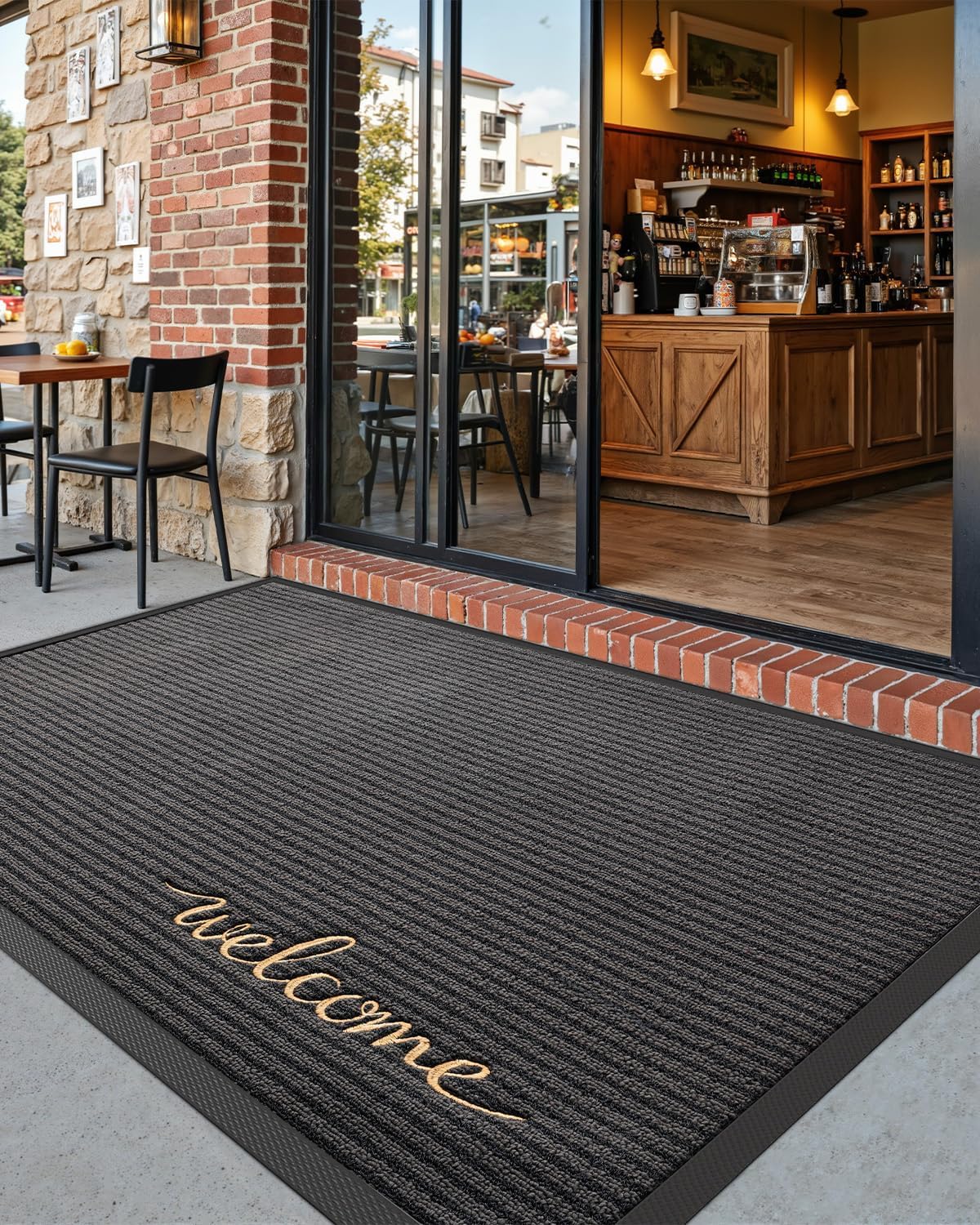 DEXI Front Door Mat Outside Entrance, 2x3 ft Rubber Entry Doormat Heavy Duty, Non Slip Welcome Mats for Inside House Floor Entryway Exterior Patio, Welcome Grey - Image 8