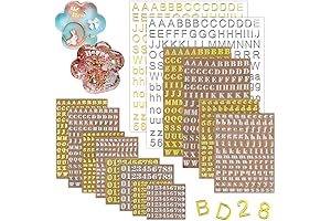14 Sheets Letter Resin Stickers Kalolary Silver Gold Numbers Stickers Self-adhesive Mini...