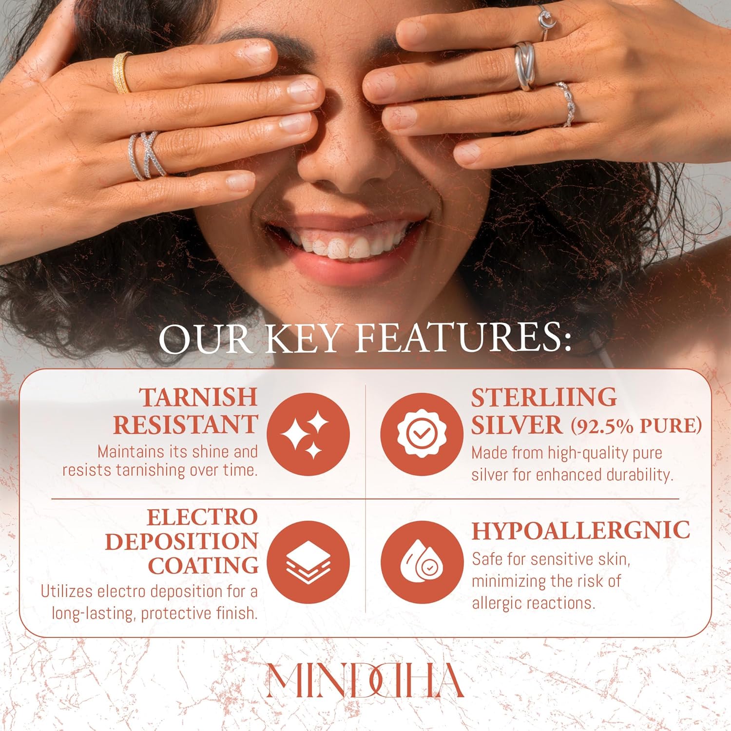 MINDDHA Overlapping Rings for Women - Designer Criss Cross Rings - 925 Sterling Silver Wide Band Ring, Criss Cross Silver Rings for Women - Handmade Jewelry, 12mm Width - Size 4-12