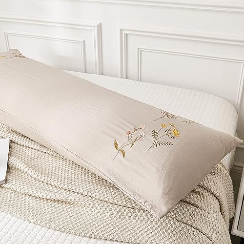 Vista 57 de Juego de 2 fundas de almohada con borlas, color gris crema, 100% microfibra lavada, funda de almohada con borlas hechas a mano beige, paquete de 2