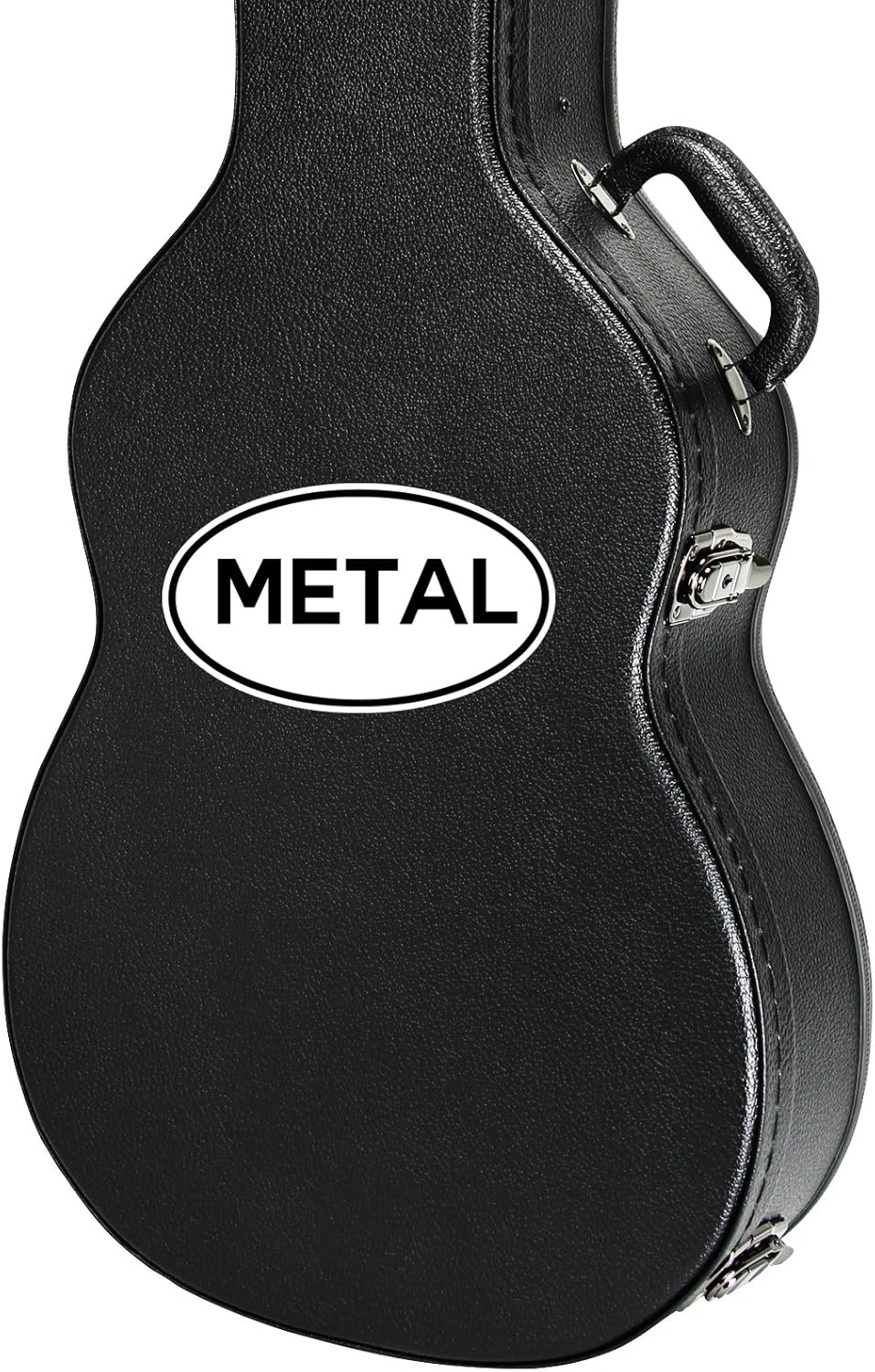Metal Oval Guitar Instrument Case Sticker 5" wide x 3