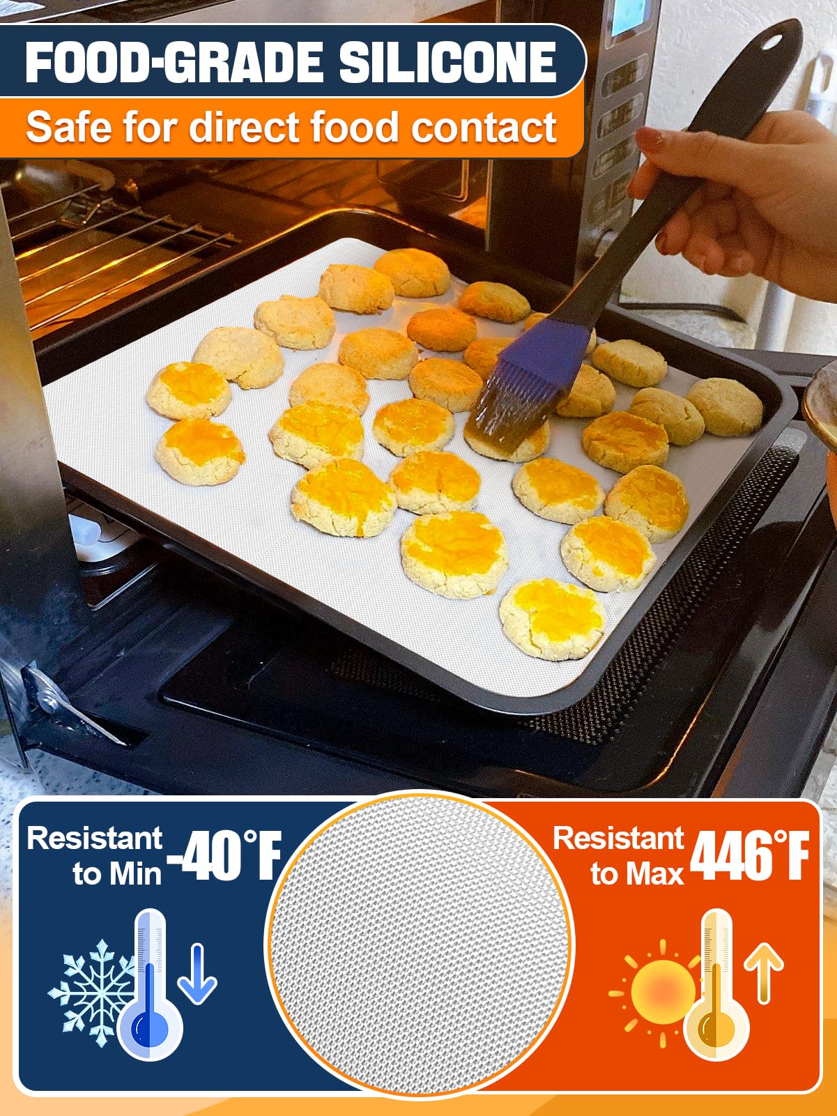 Tappetino Da Forno In Silicone Riutilizzabile - 30 Cm X 2.5 M, Antiaderente, Senza BPA, Per Cottura - Foto 8